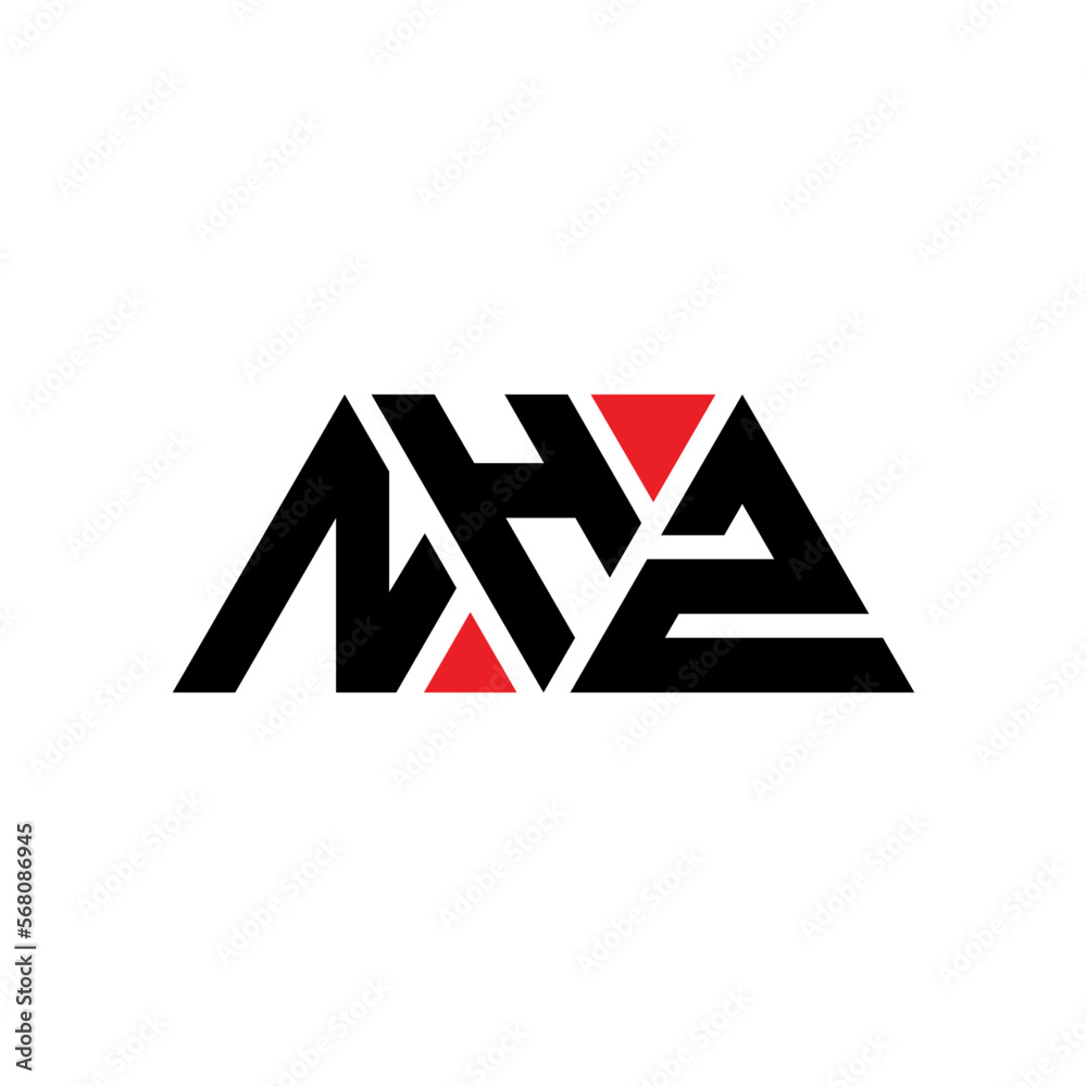 NHZ triangle letter logo design with triangle shape. NHZ triangle logo design monogram. NHZ triangle vector logo template with red color. NHZ triangular logo Simple, Elegant, and Luxurious Logo...