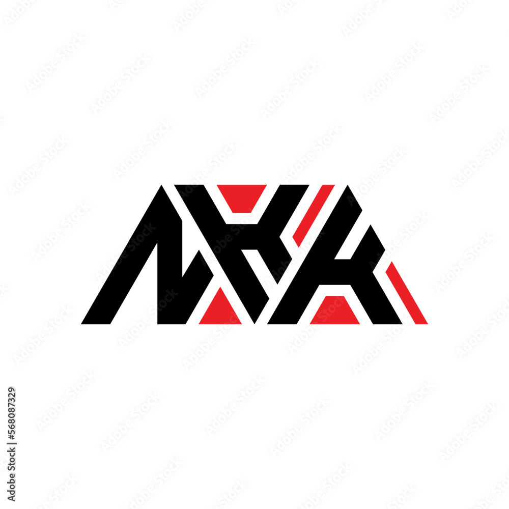 NKK triangle letter logo design with triangle shape. NKK triangle logo design monogram. NKK triangle vector logo template with red color. NKK triangular logo Simple, Elegant, and Luxurious Logo...