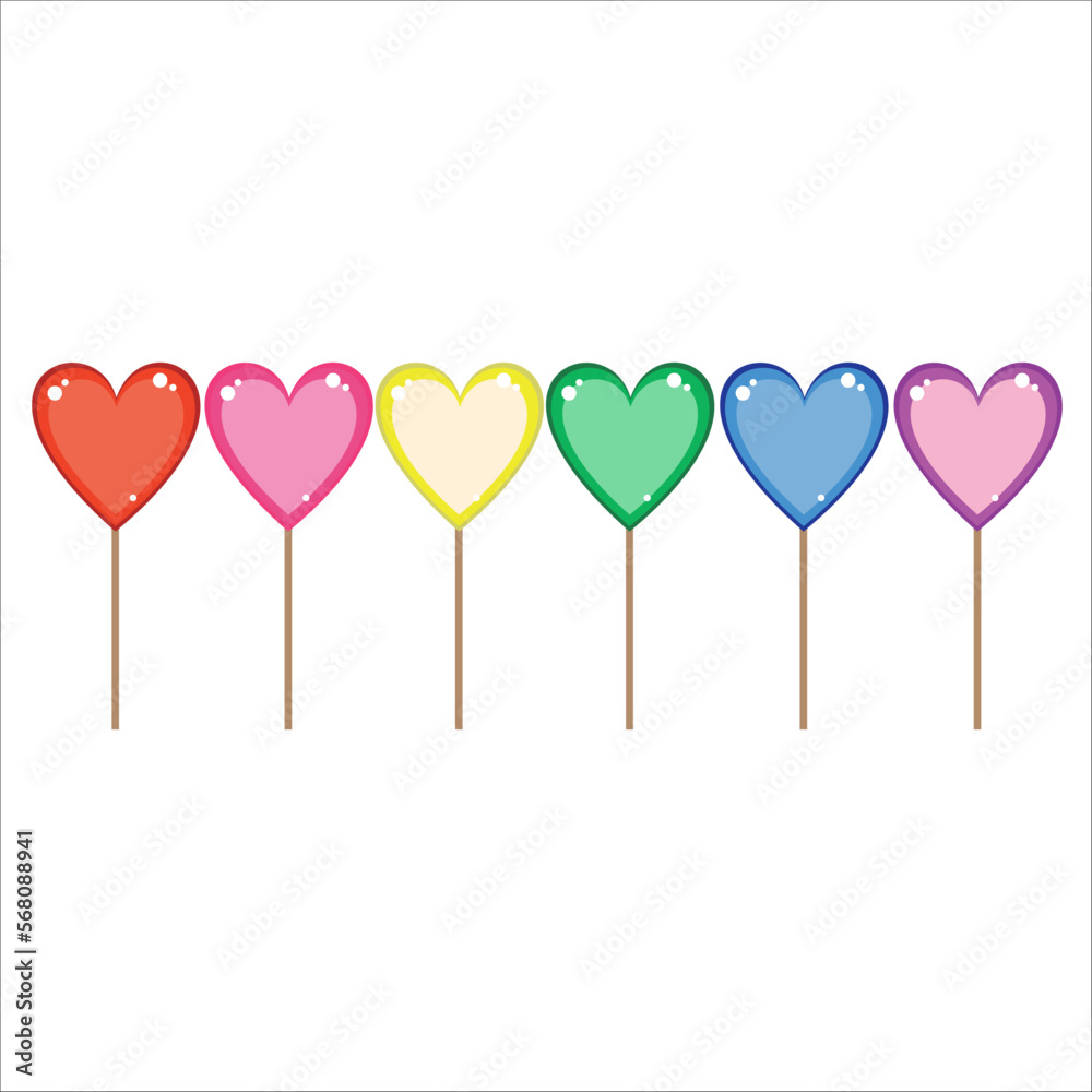Heart Candy Valentine's Day. Vector stock illustration.