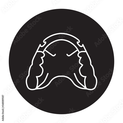 Hawley retainer line icon. Dental prosthetic.