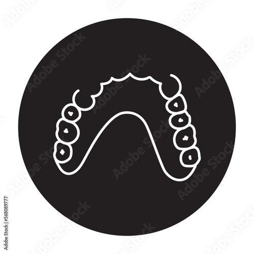 Removable partial denture line icon. Dental prosthetic.