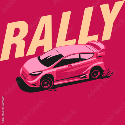 vector clip art rally car on action. use for illustration