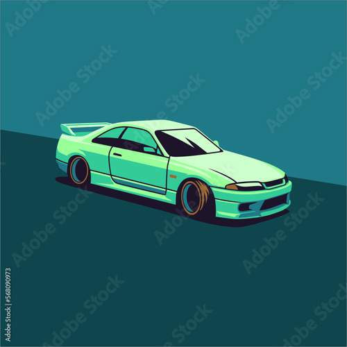 vector clip art japan car. use for illustration or auto car logo