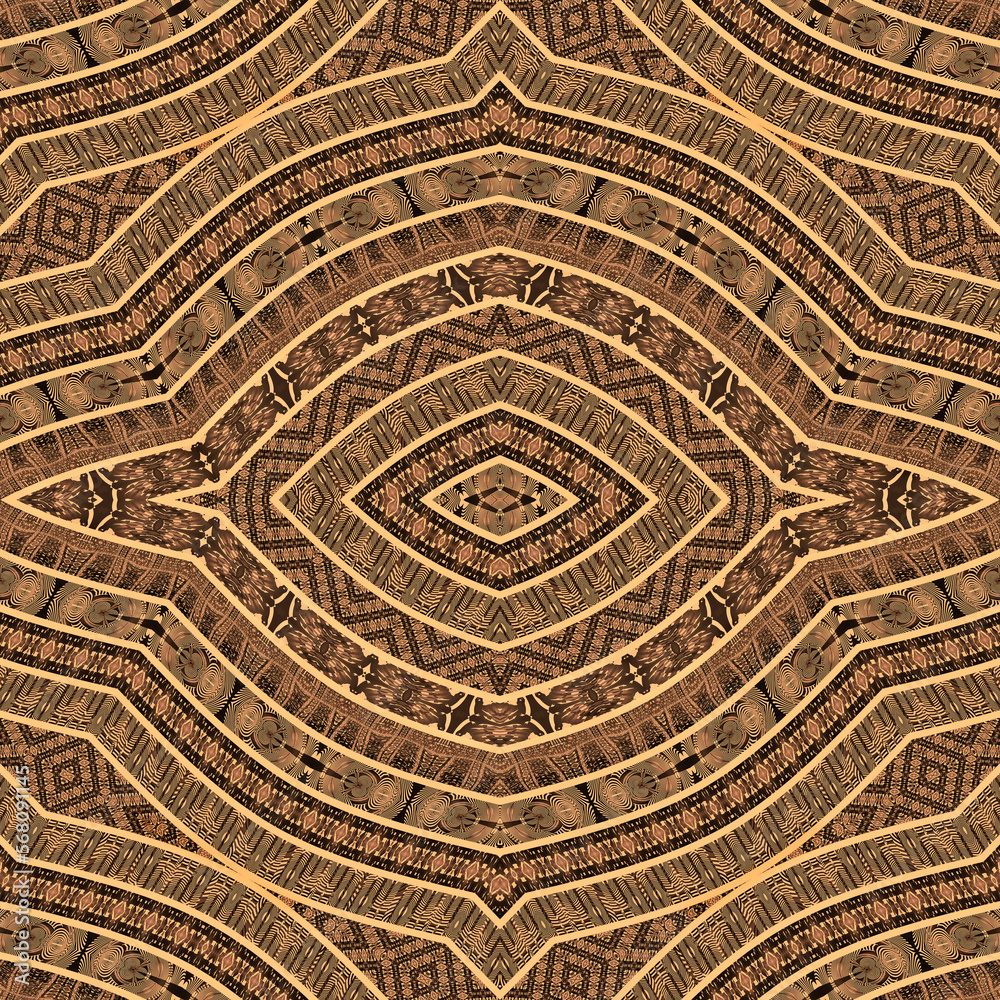 Fototapeta premium African wood texture, ethnic design of a veined wood, seamless and textured pattern, high definition (HD format), illustration