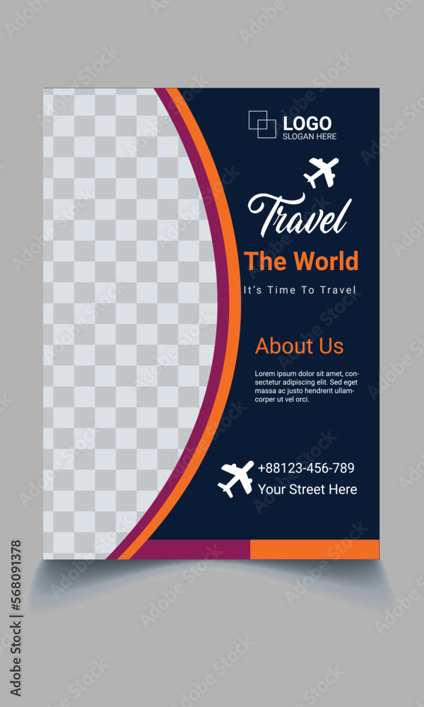 Obraz premium Travel agency business flyer and template design