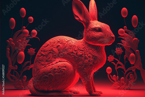 Chinese Year of the Rabbit, Chiński Rok Zająca, Symbolika, AI Generated, 