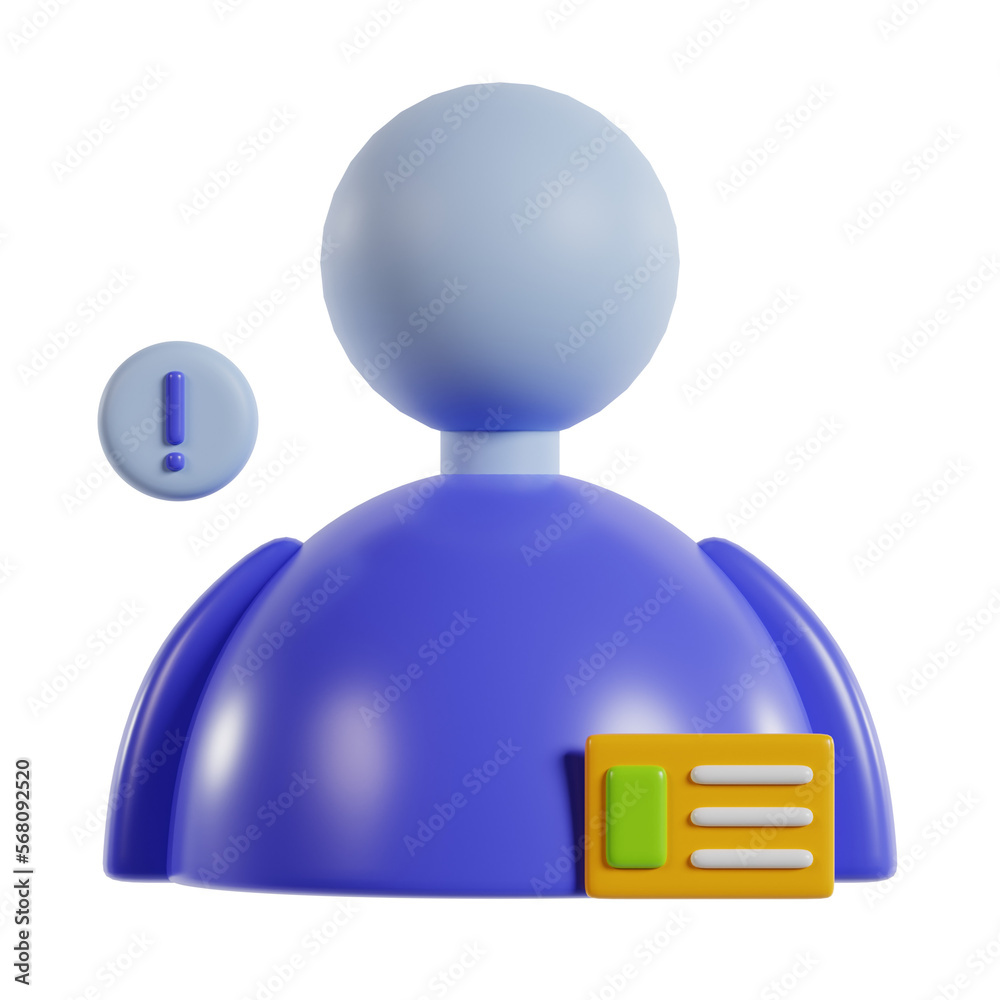 3d illustration of profile icon rendering