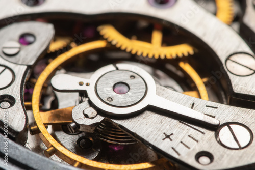 Wallpaper Mural Clockwork swiss vintage watch close up macro Torontodigital.ca