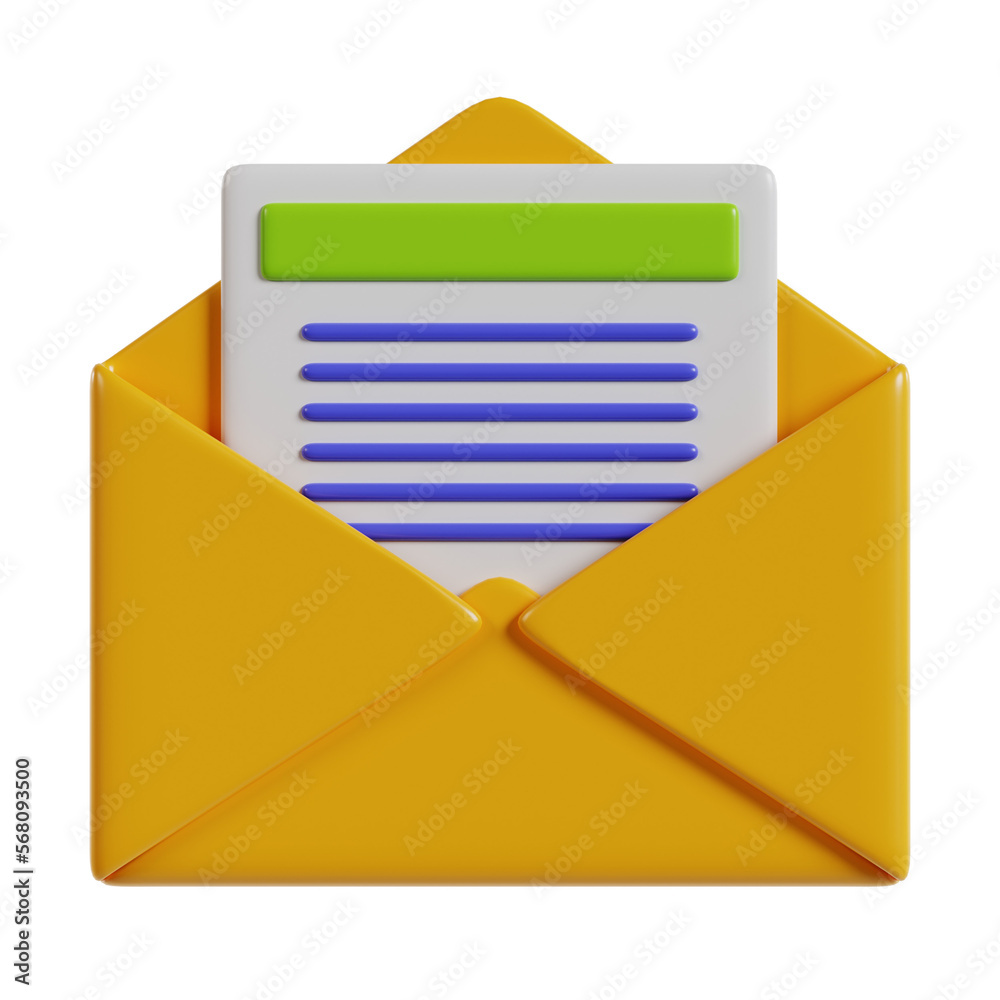 email icon rendering 3d illustration email icon rendering 3d illustration