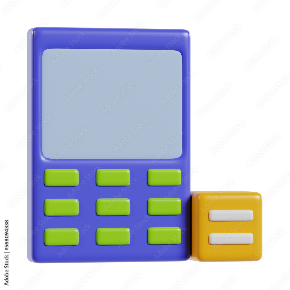 Calculator rendering 3d illustration icon Calculator rendering 3d illustration icon