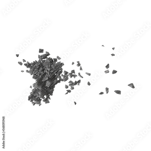 Rock debris isolated transparent background drawing
