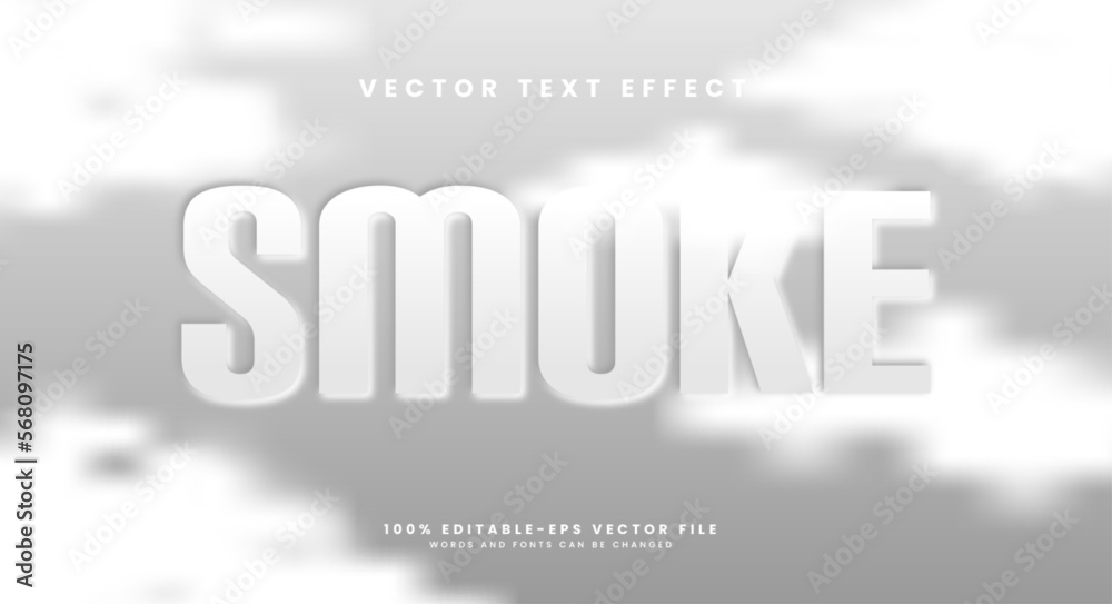 Smoke blur 3d editable vector text style effect, suitable for a foggy event theme