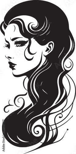 girl with long hair tattoo
