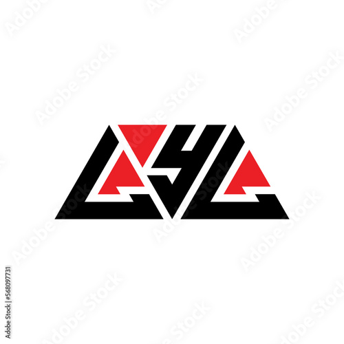 LYL triangle letter logo design with triangle shape. LYL triangle logo design monogram. LYL triangle vector logo template with red color. LYL triangular logo Simple, Elegant, and Luxurious Logo... photo