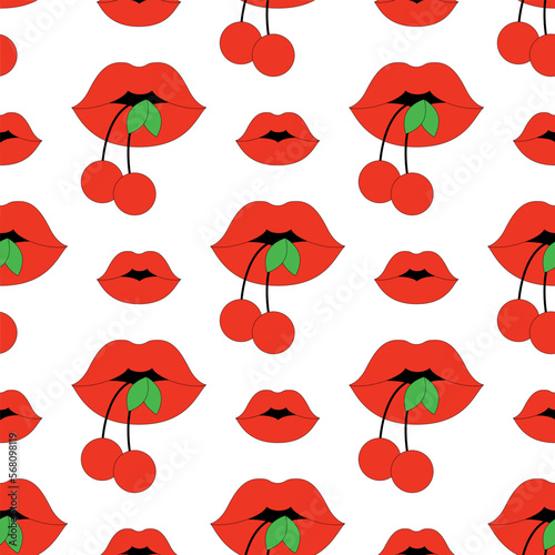 Groovy Hippie Sticker Retro Emoji Retro Pop Art Vector Vintage Illustration Seamless Pattern.