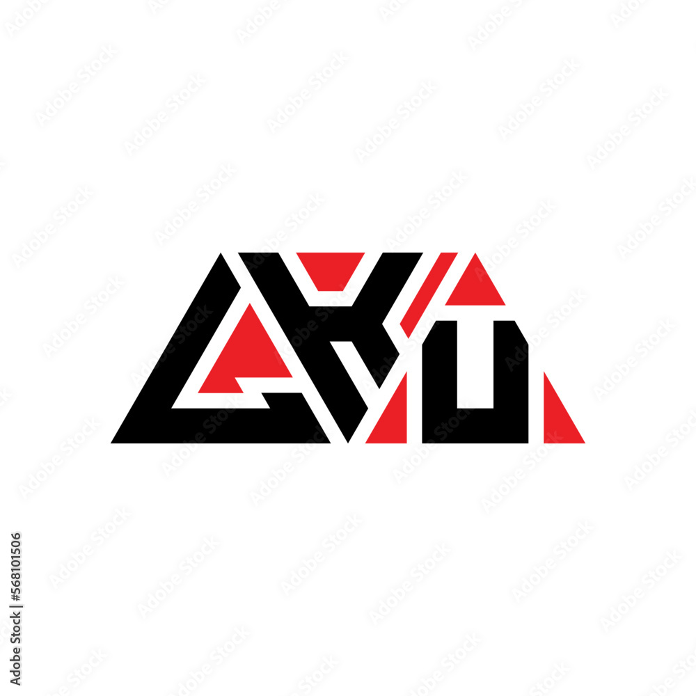LKU triangle letter logo design with triangle shape. LKU triangle logo design monogram. LKU triangle vector logo template with red color. LKU triangular logo Simple, Elegant, and Luxurious Logo...