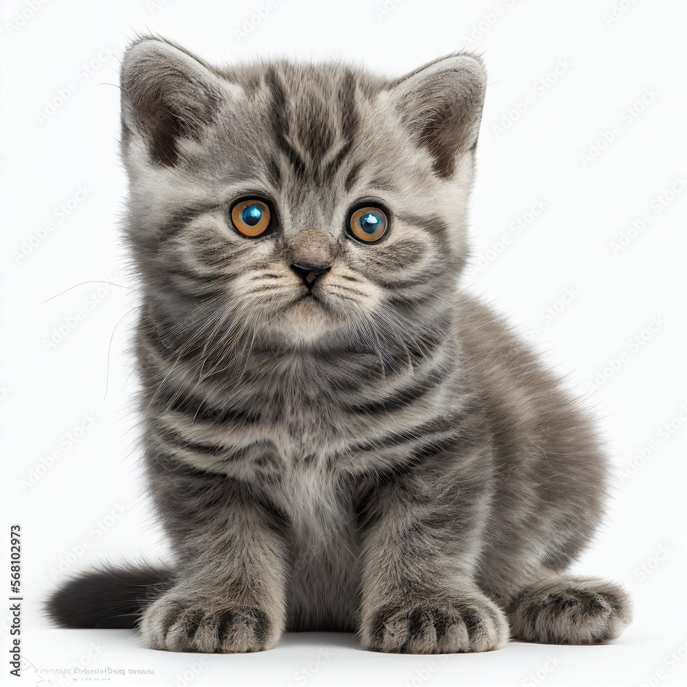 Obraz premium Grey cat, Generative AI