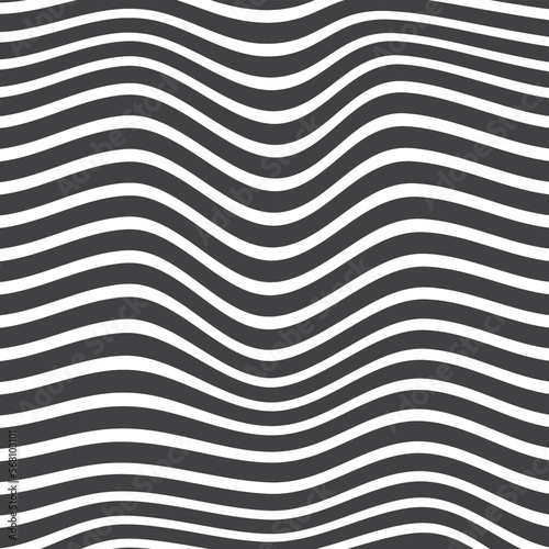 simple black white stripe wavy pattern. © Jannatul