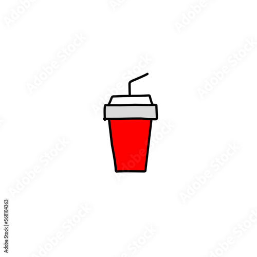 Cartoon doodle icons junk food