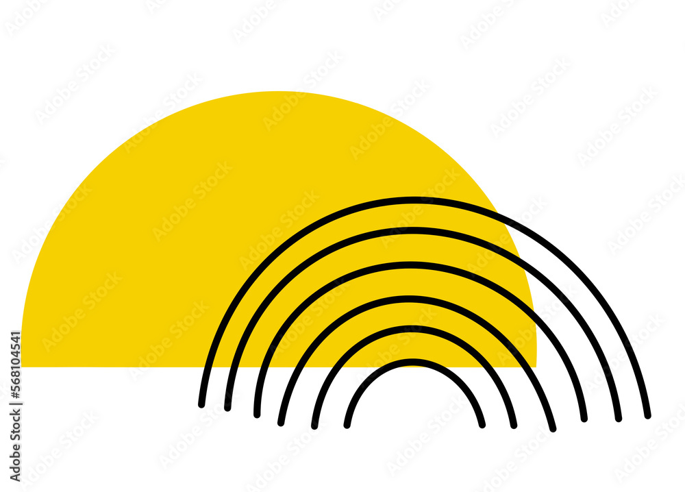 Yellow semicircle shape