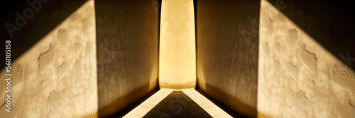 Dark empty scary room, rays...