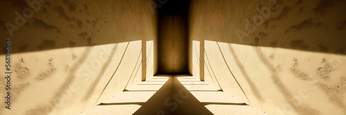 Dark empty scary room, rays...