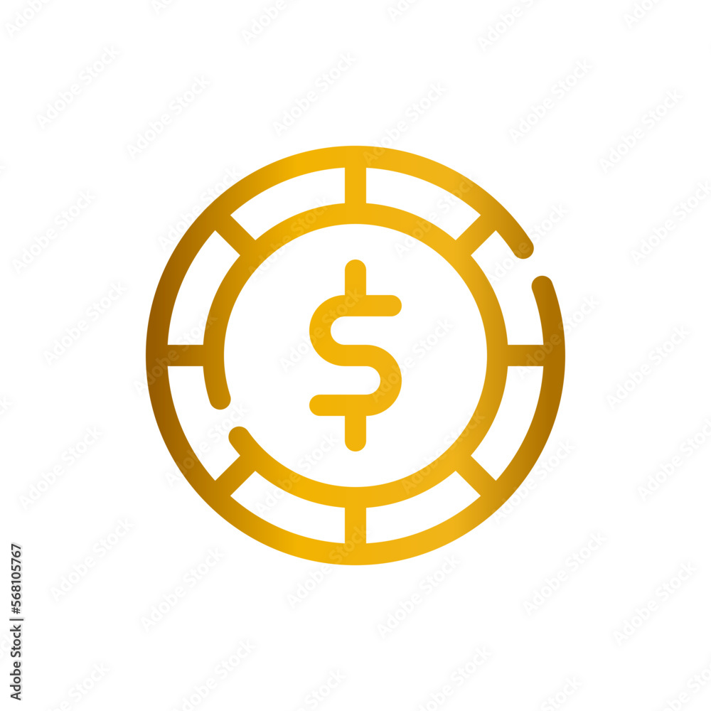 Obraz premium coin gradient icon