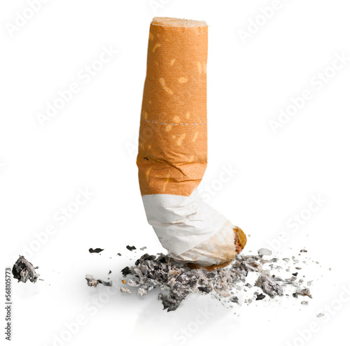 Extinguished used cigarette, Stop smoking concept