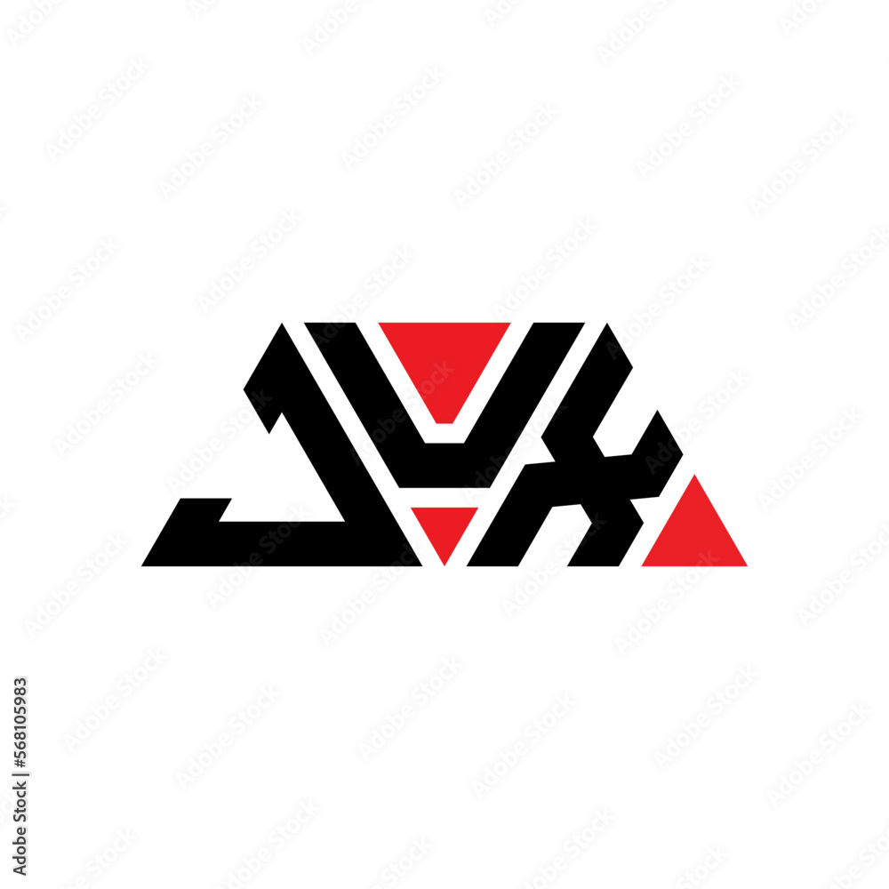 JUX triangle letter logo design with triangle shape. JUX triangle logo design monogram. JUX triangle vector logo template with red color. JUX triangular logo Simple, Elegant, and Luxurious Logo...