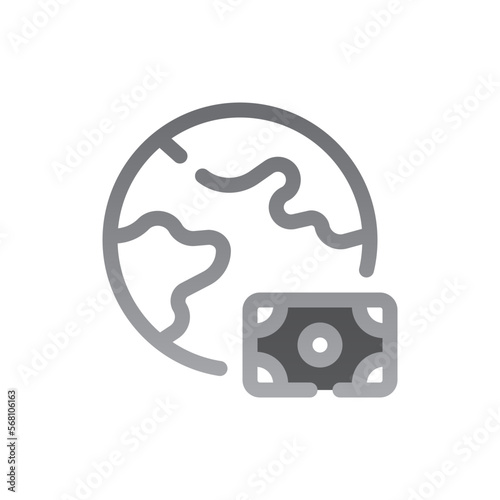 world two tone gradient icon
