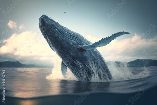 Whale in the ocean, Generative AI © Eduardo