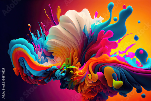 Colorful abstract organic background wallpaper design  Generative AI 
