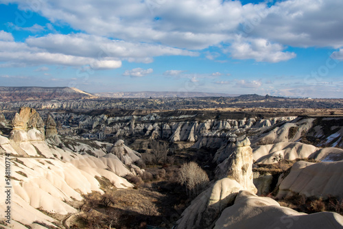 A wide shot of the rocky landscape in Cappadocia. © Ross