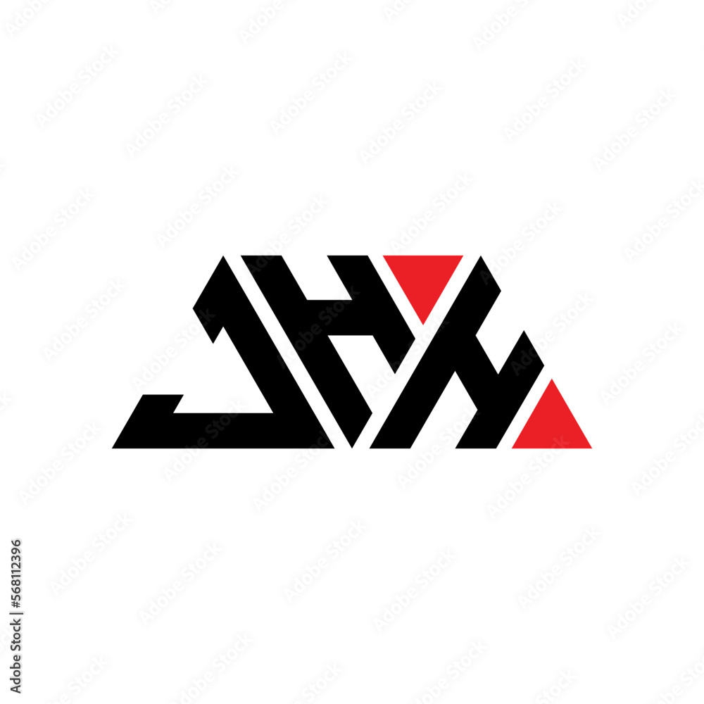 JHH triangle letter logo design with triangle shape. JHH triangle logo design monogram. JHH triangle vector logo template with red color. JHH triangular logo Simple, Elegant, and Luxurious Logo...