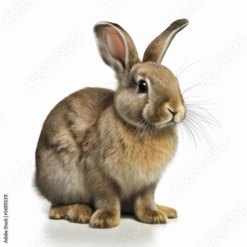 Rabbit isolated on white background. Generative AI