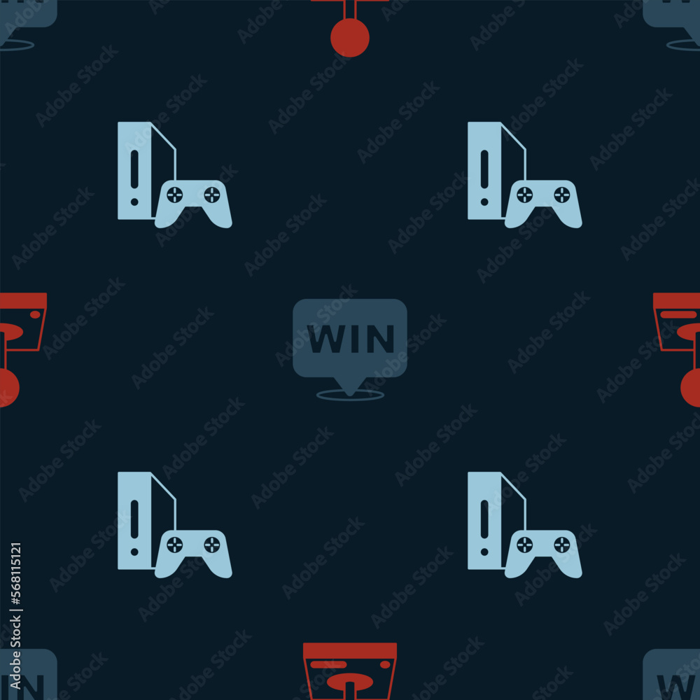 Set Joystick for arcade machine, Medal and Game console with joystick on seamless pattern. Vector Set Joystick for arcade machine, Medal and Game console with joystick on seamless pattern. Vector
