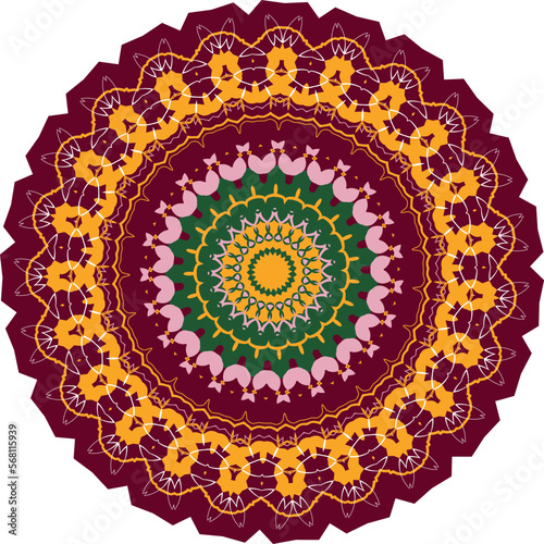 Beautiful round pattern. Vector file for designs.