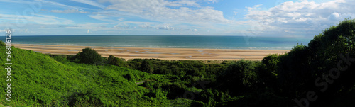 View From The American Cemetery To Omaha Beach In Normandy France On A Beautiful Sunny Summer Day With A Few Clouds In The Sky © Joerg