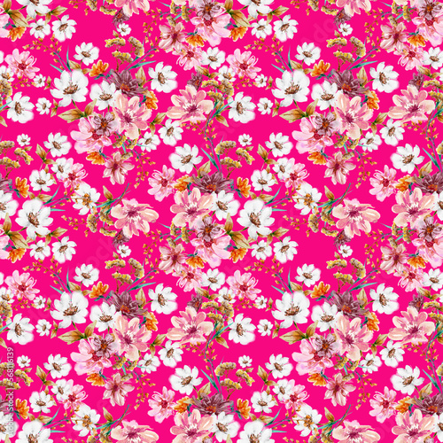 Garden Watercolor Floral Seamles Pattern © MSNTY_STUDIOX