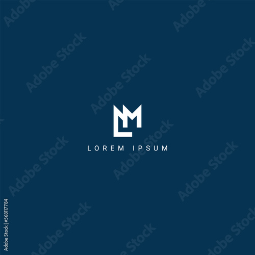 Awesome creative trendy letter LM ML initial based Alphabet icon logo.