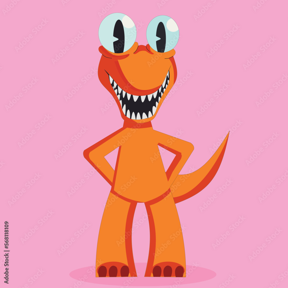 Rainbow friends Orange. New Roblox Character. Stock Vector