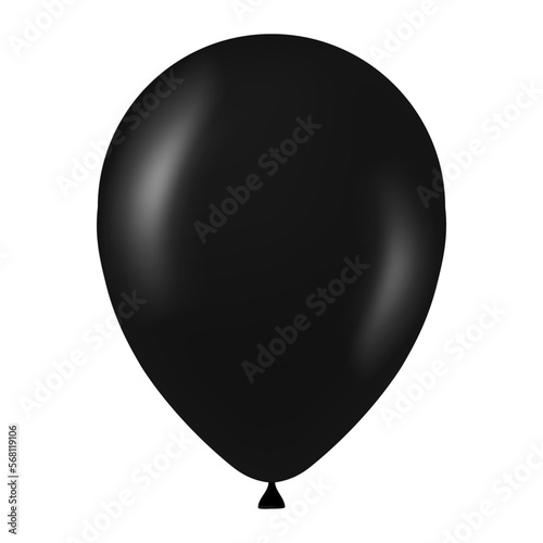 Black balloon illustration for carnival isolated on white background
