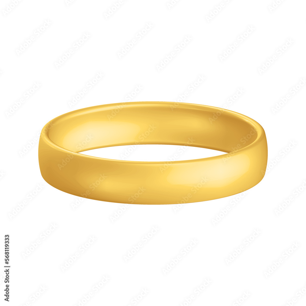 Golden realistic wedding ring Anniversary romantic surprise Golden realistic wedding ring Anniversary romantic surprise