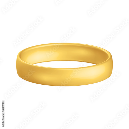 Golden realistic wedding ring Anniversary romantic surprise
