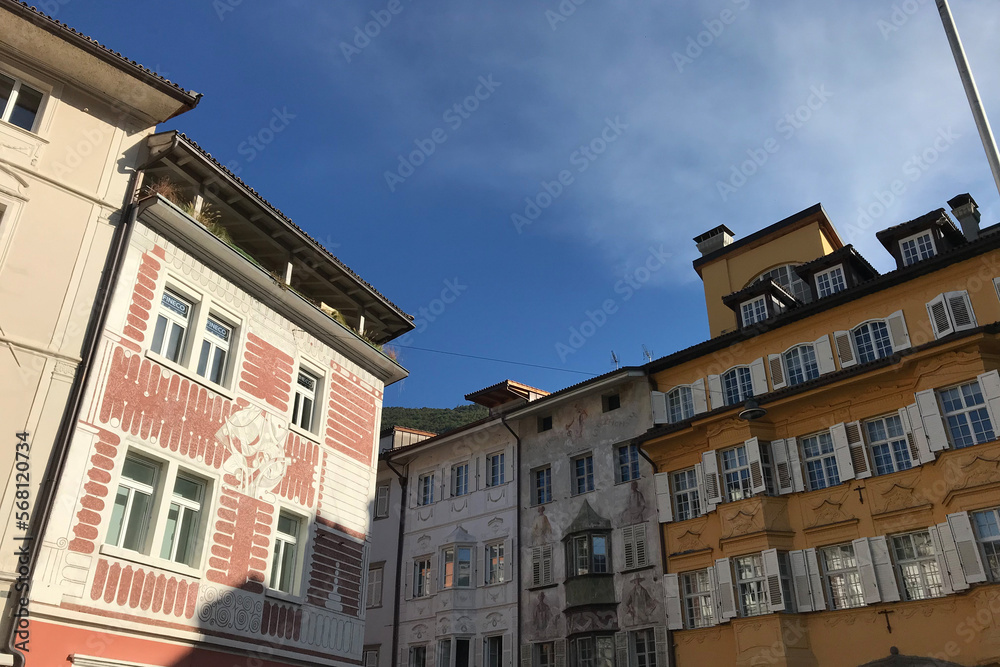 Stadtansicht von Bozen, Italien. Süd Tirol