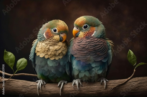 Love Birds - Parrot - Valentine's Day © TheYaksha
