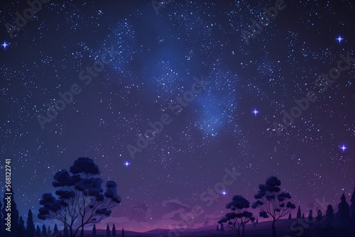 Large picture of starry sky with constellation, night sky as texture or background. Generative AI