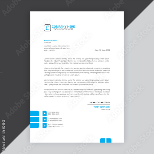 Modern company or business letterhead vector template