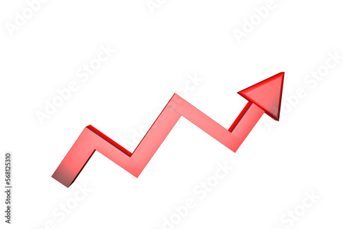 Stretching red arrow ,Rising prices. Business cost sale icon. cash salary increase. investment growth.