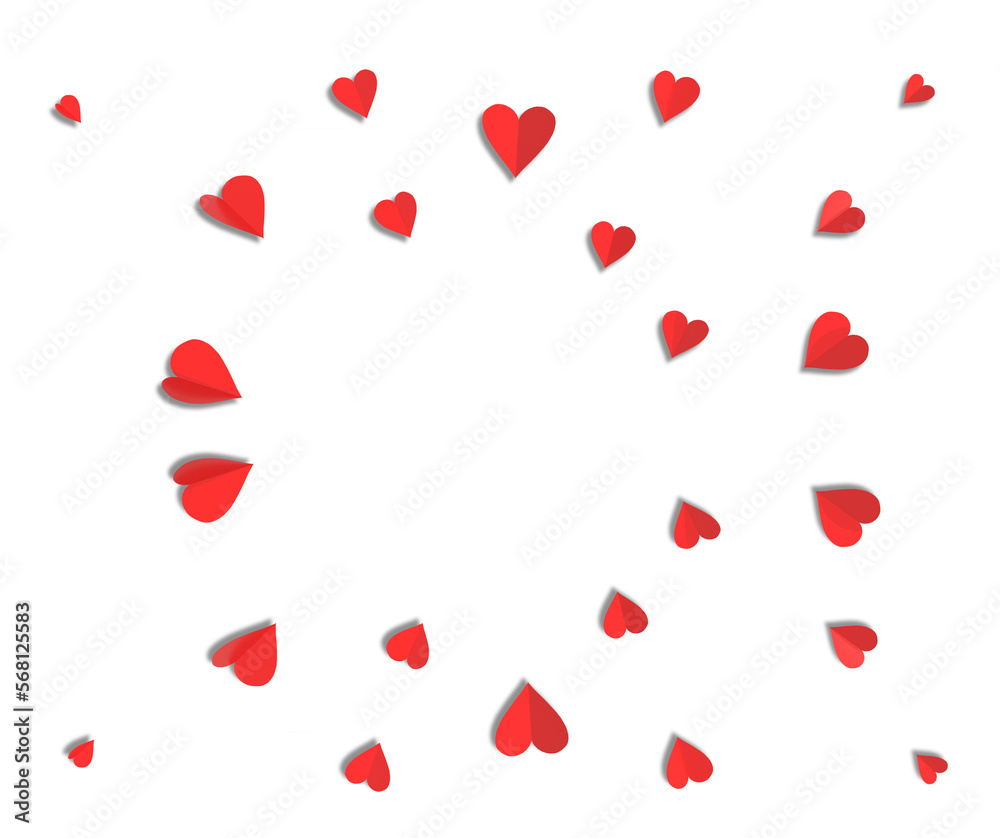 love hearts envelope isolated red valentnes day background